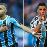 Braithwaite e Luis Suárez pelo Grêmio