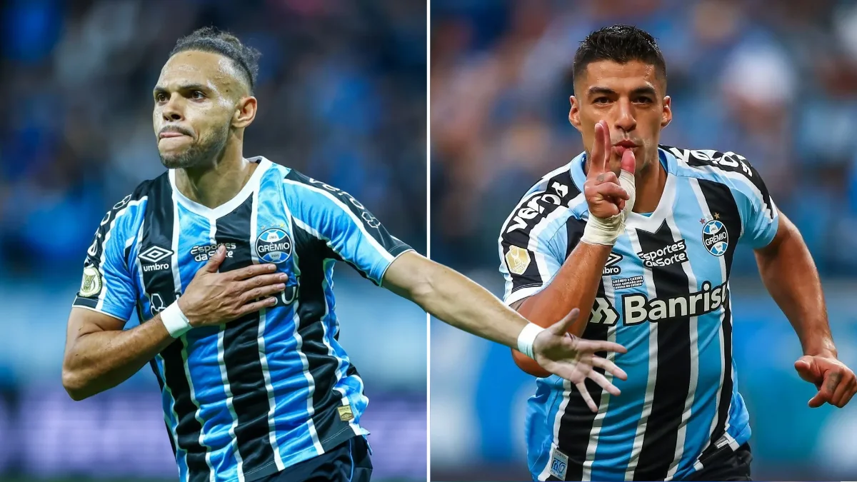 Braithwaite e Luis Suárez pelo Grêmio