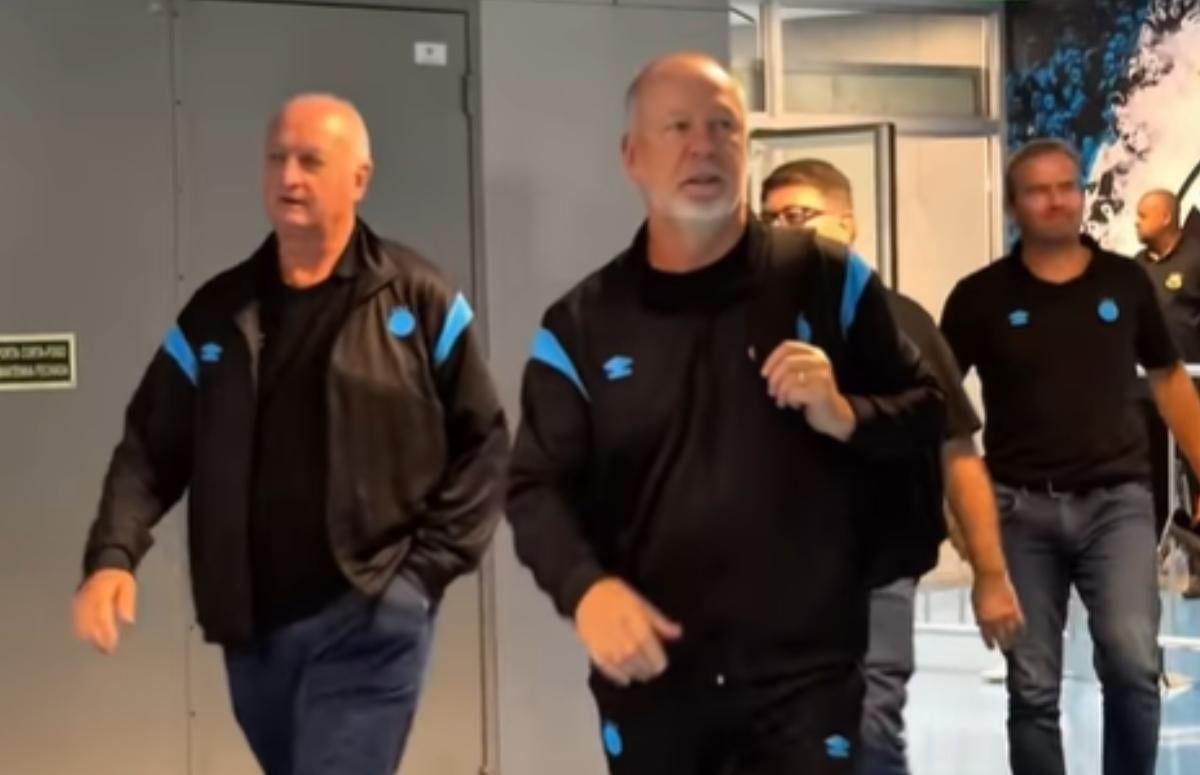 Felipão e Mano Menezes na Arena do Grêmio