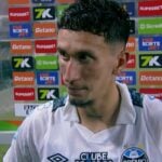 Volante Dodi do Grêmio concede entrevista após jogo