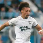 Zagueiro Adryelson em campo pelo Botafogo em jogo contra o Grêmio