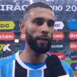 Zagueiro Wagner Leonardo em entrevista após jogo do Grêmio contra o Corinthians